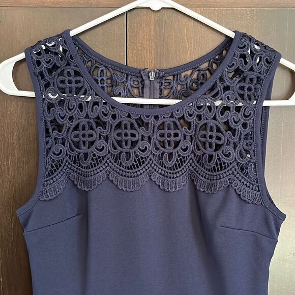 Lulus According To Love Navy Blue Skater Dress Medium - Picture 3 of 6